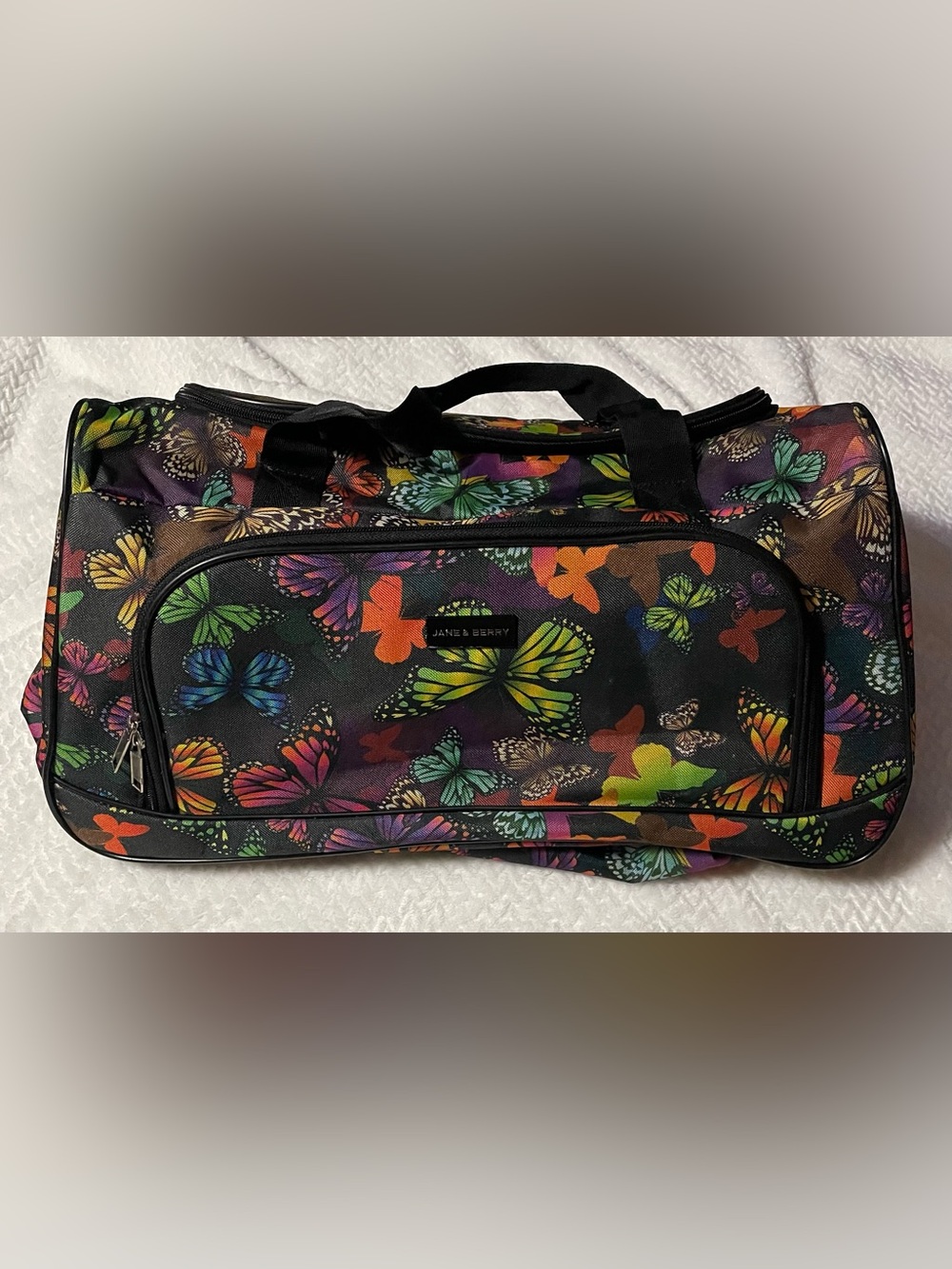 Jane & Berry Butterfly Print Travel Duffe!
Bag Black Multi Weekender Gym Bag